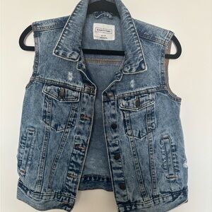 Denim Vest with Button Details
